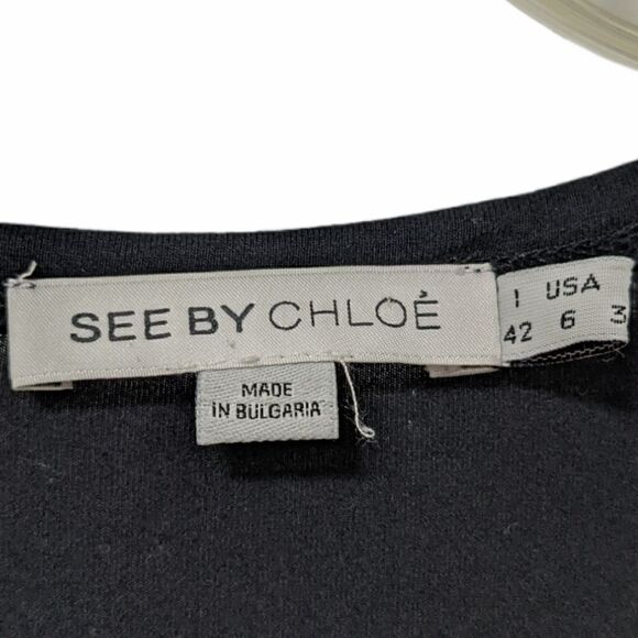 See by Chloé Scoop Neck Mini Dress Twist Front 6 - Picture 4 of 7